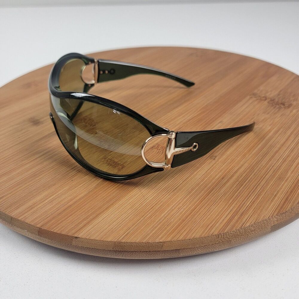 Vintage Gucci 2005 Sunglasses Women's Green Shield Horsebit Shades GG 2561/S